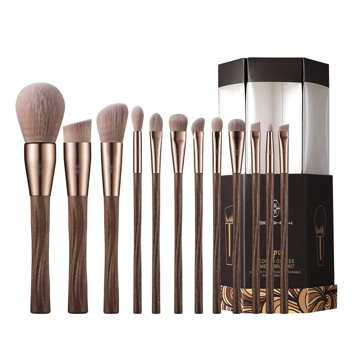 EigshowBeauty Ecopro 12 PCS Coffee Makeup Brush Kit – EIGSHOW BEAUTY
