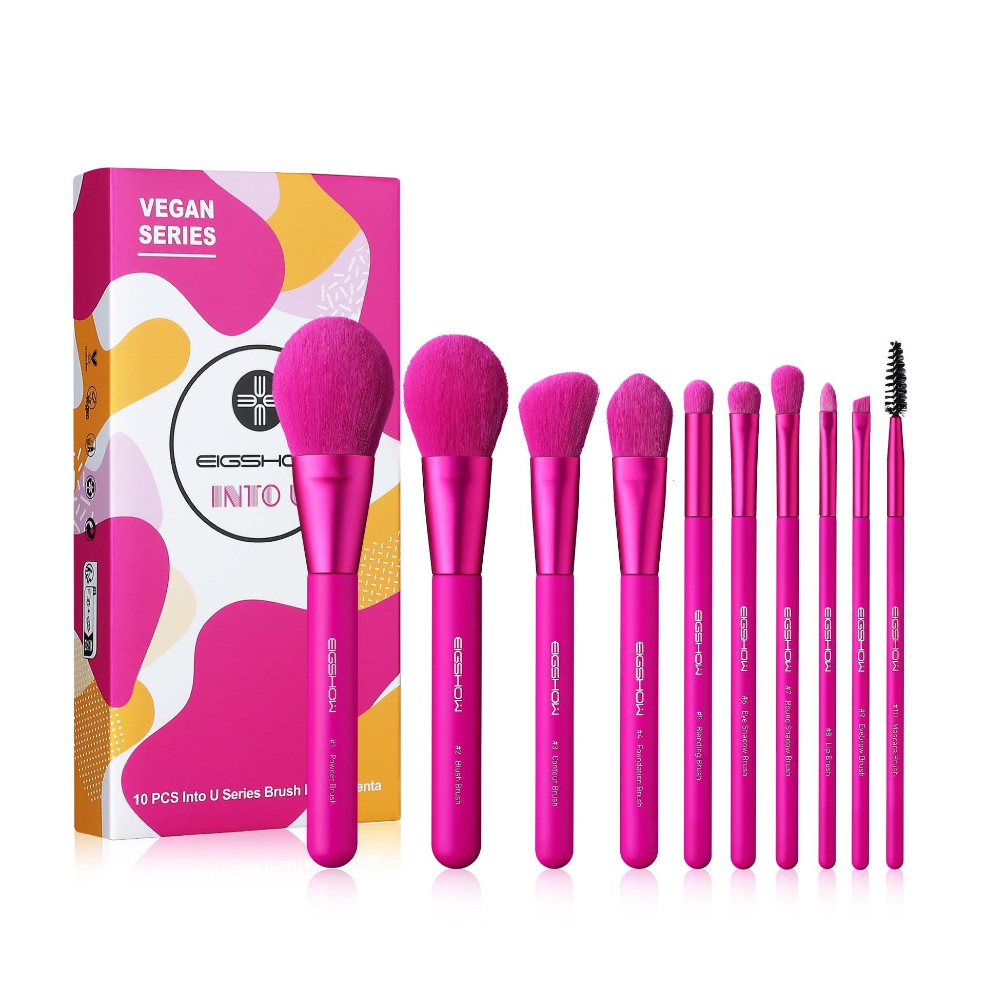 Into U Series, 10 PCS Premium Synthetic Kabuki Makeup Brush Set EIGSHOW Beauty