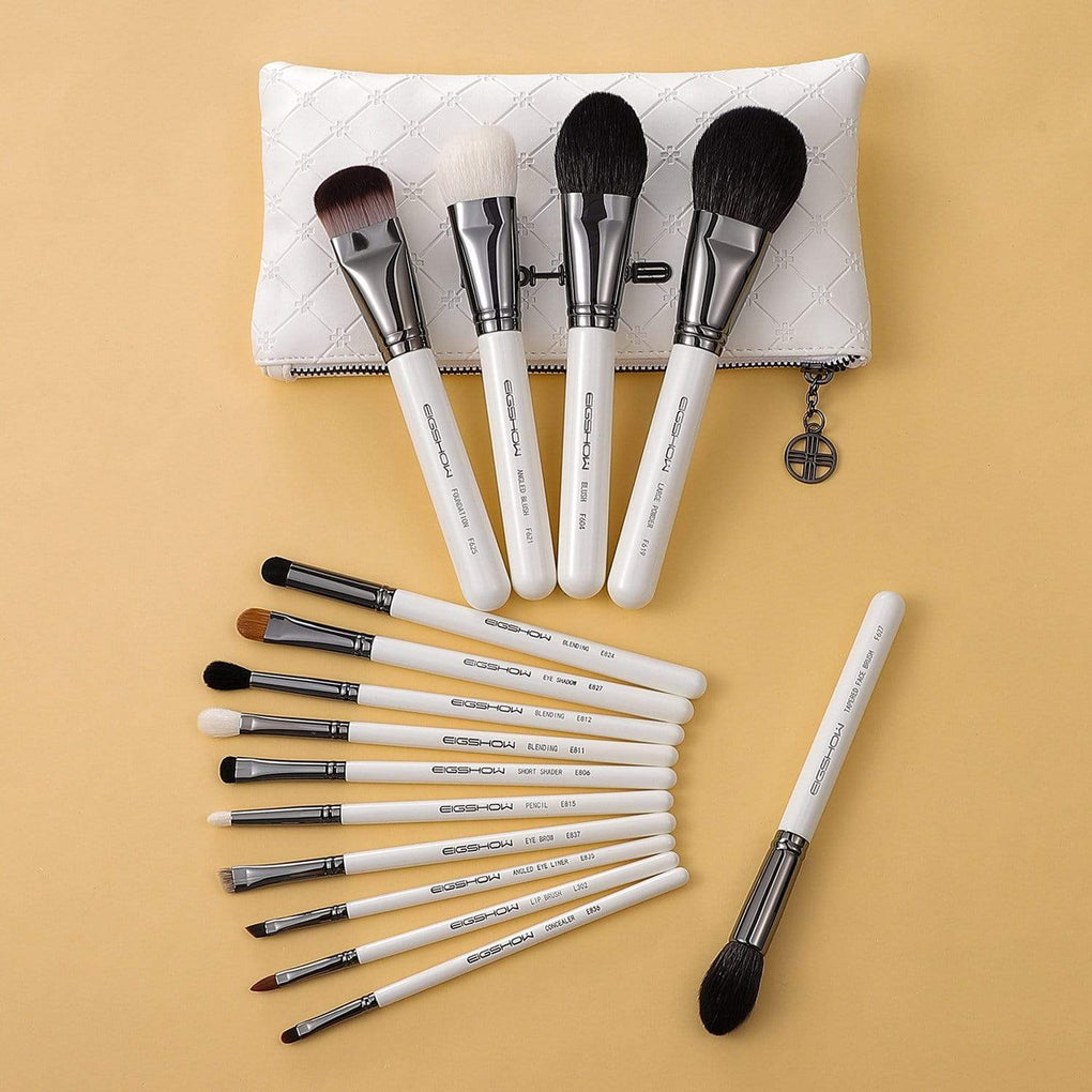Complete Makeup Brush Kit Full Face15Pcs Beige